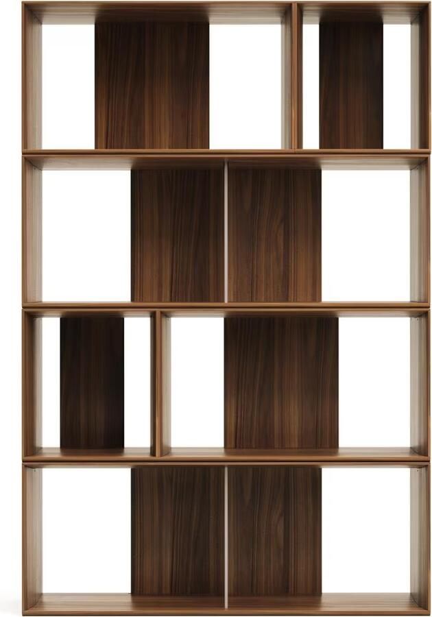 Kave Home Set Litto van 6 modulaire planken in walnootfineer 101 x
