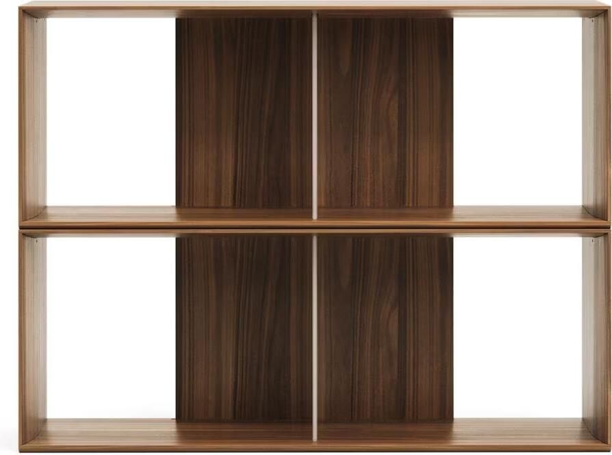 Kave Home Litto set van 2 modulaire planken in walnootfineer 101 x