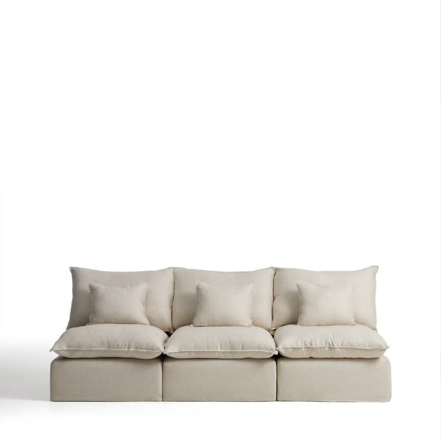 Kave Home Modulaire 3-zits Bank Anarela Linnen 270cm Beige