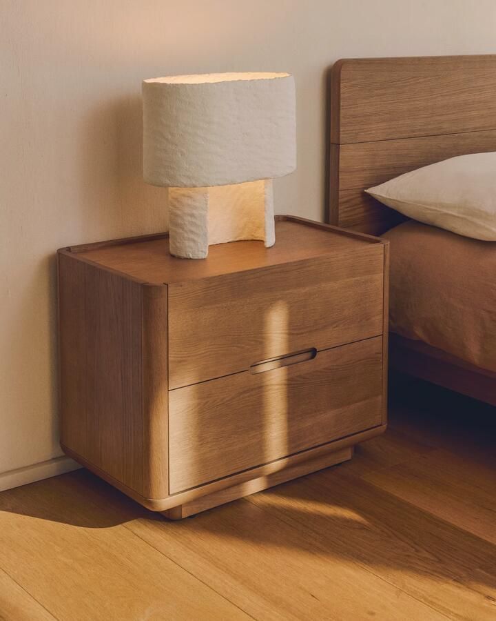 Kave Home Nachtkastje Arelida Eiken Met 2 lades Bruin