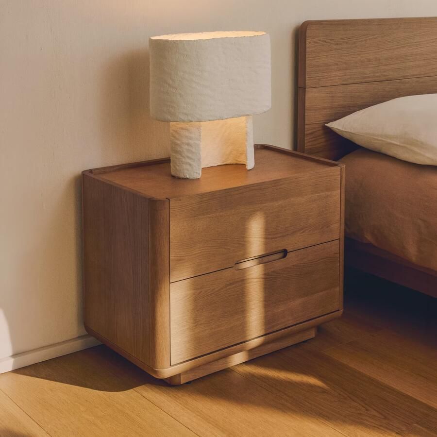 Kave Home Nachtkastje Arelida Eiken Met 2 lades Bruin