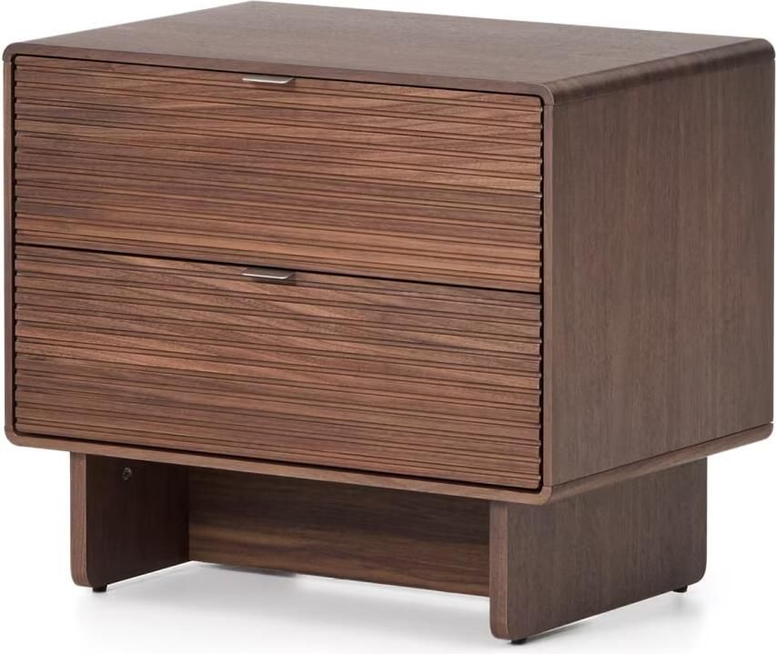 Kave Home Nachtkastje Norlen Walnootfineer Met 2 laden Bruin
