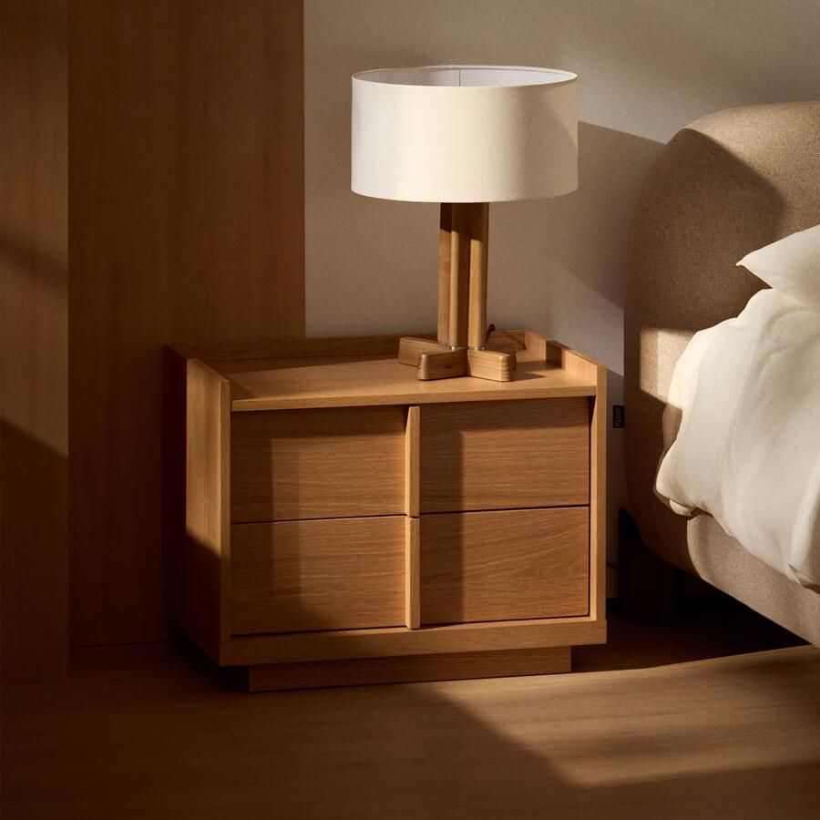 Kave Home Nachtkastje Onix Eiken 60 x 47cm Naturel