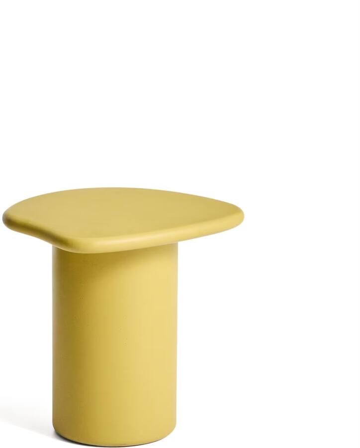 Kave Home Organische Bjizettafel Macarella Beton 48 x 47cm Mosterdgeel