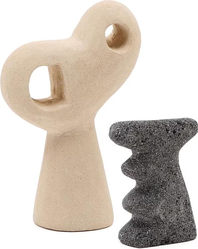 Kave Home Ornament Arif Set van 2 stuks Grijs