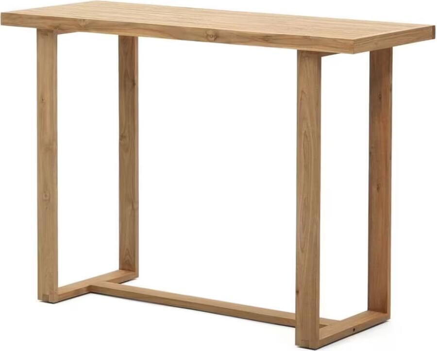 Kave Home 100% outdoor Canadell hoge tafel in massief gerecycled teakhout 140 x 70 cm