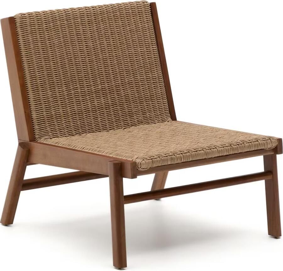 Kave Home Outdoor Fauteuil Itani Acaciahout en rattan Beige