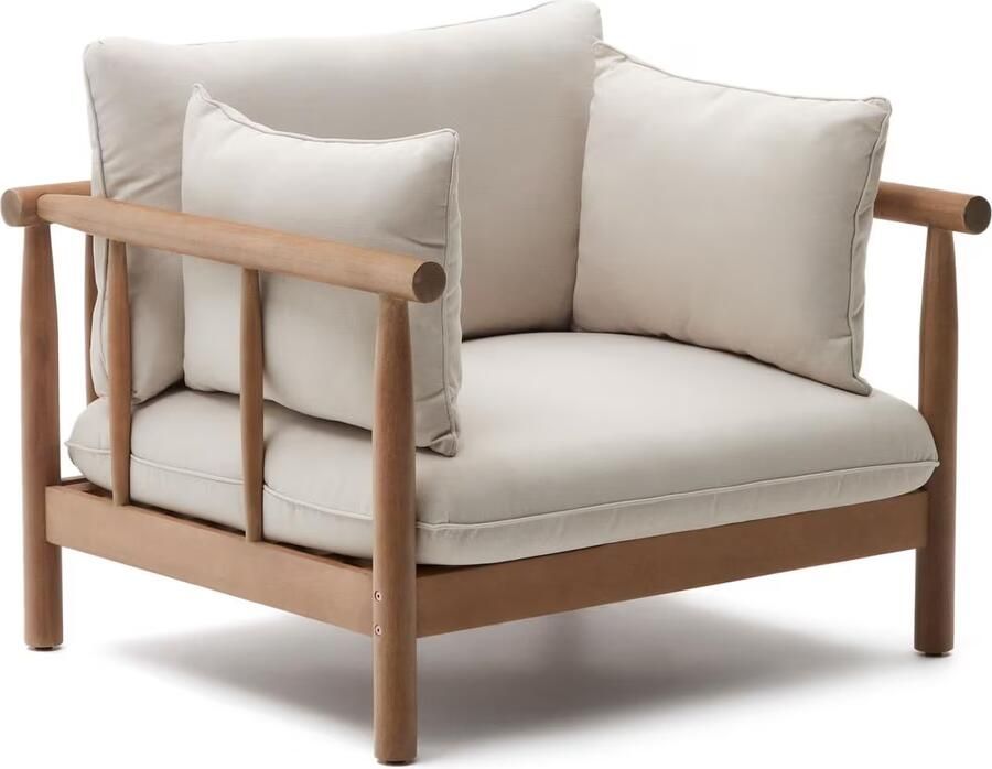 Kave Home Outdoor Fauteuil Sacova Eucalyptushout Beige