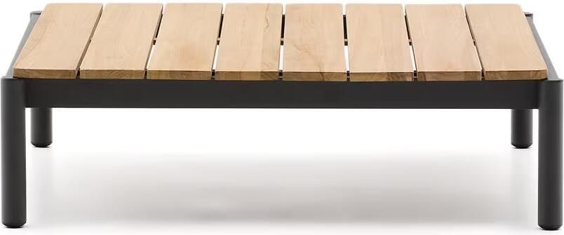 Kave Home Outdoor Salontafel Sorells Teakhout en grijs aluminium 89 x 91cm