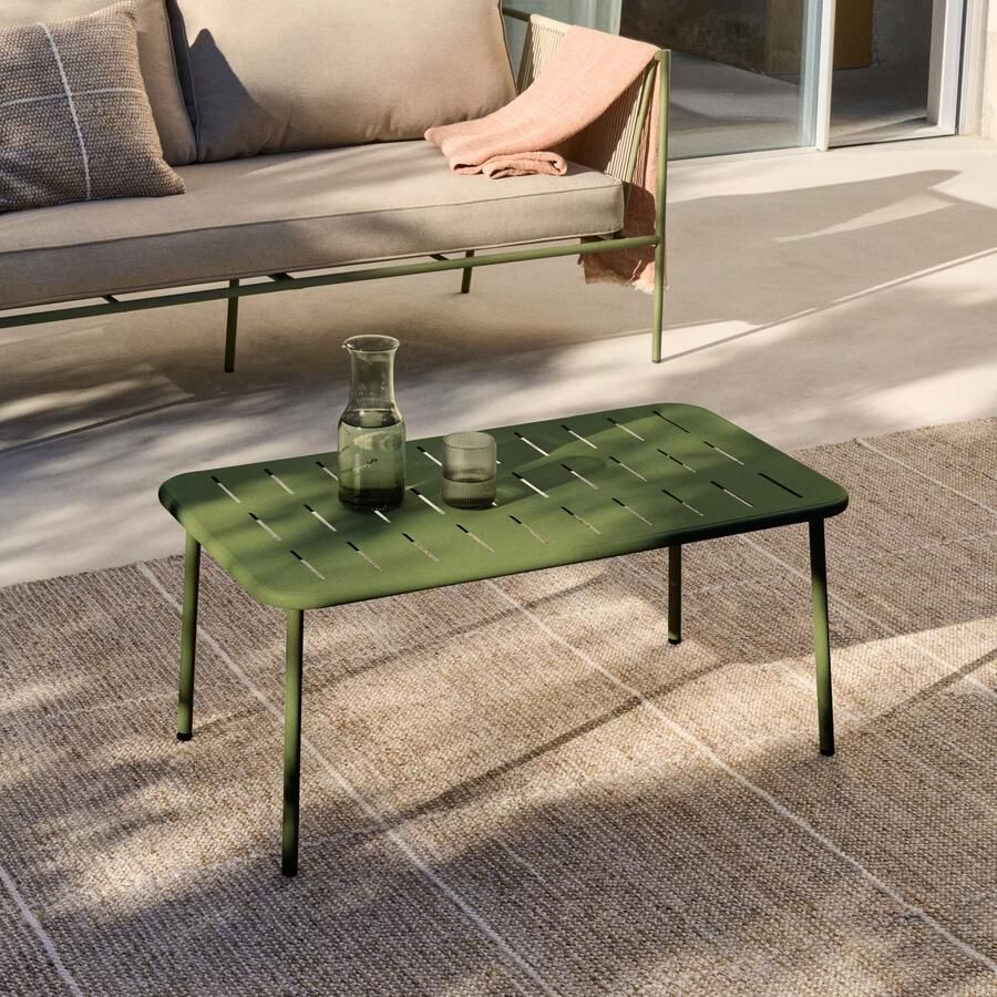 Kave Home Outdoor Salontafel Zivia 90 x 50cm Groen