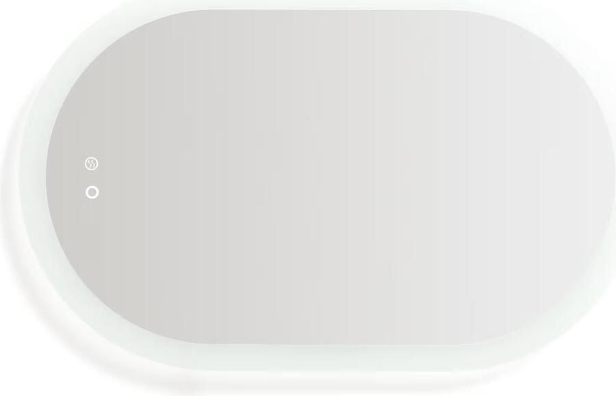 Kave Home Ovale Badkamerspiegel Mervi LED 80 x 50cm Transparant