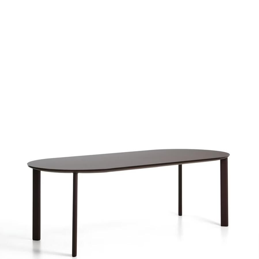 Kave Home Ovale Tuintafel Erice 230 x 100cm Bruin