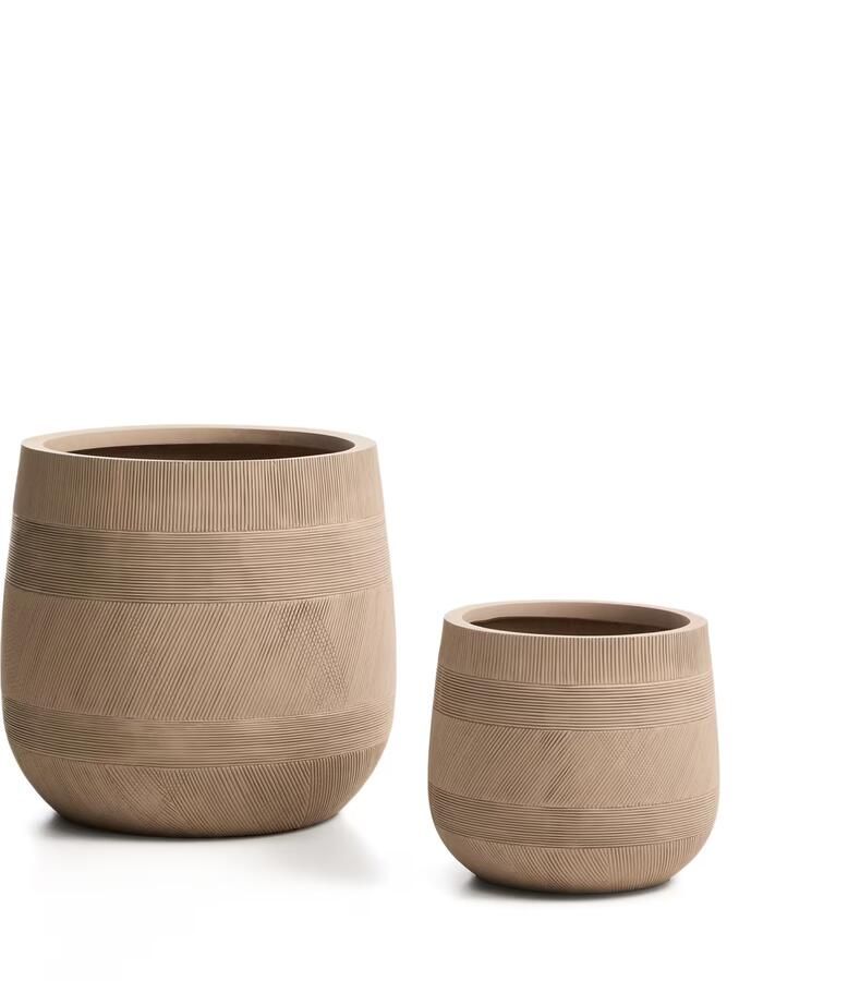 Kave Home Plantenpot Tival Set van 2 stuks Beige