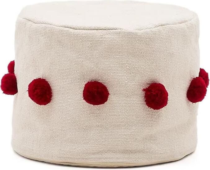 Kave Home Poef Manua 40cm Beige Rood