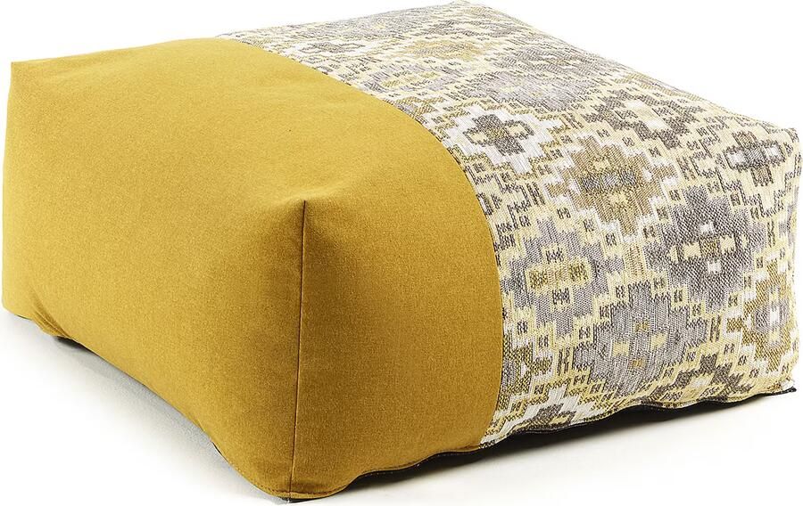 Kave Home Poef Nazca 70cm Mosterdgeel