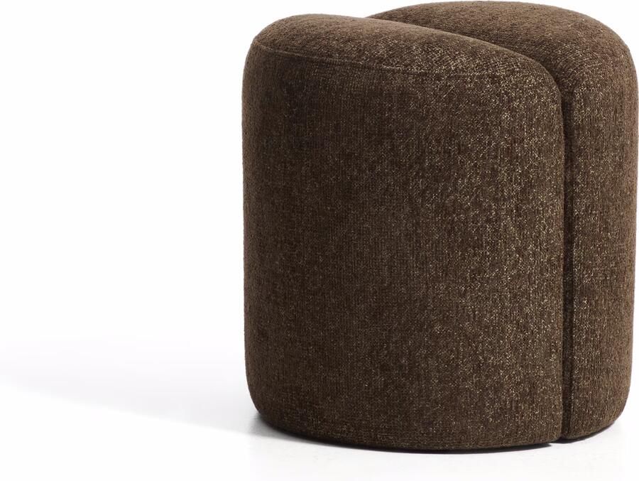 Kave Home Poef Nedilo Chenille Ø45cm Chocoladebruin Rond