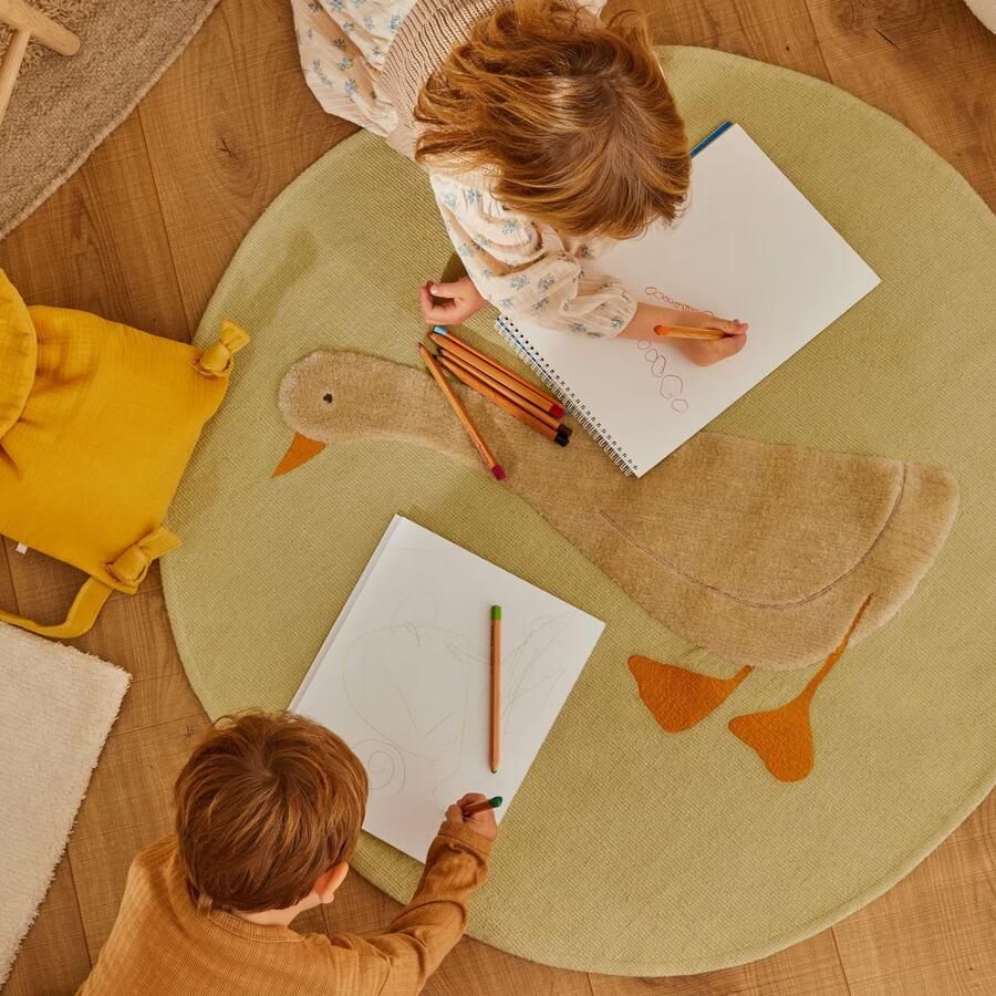 Kave Home Rond Vloerkleed Milu 100cm Groen