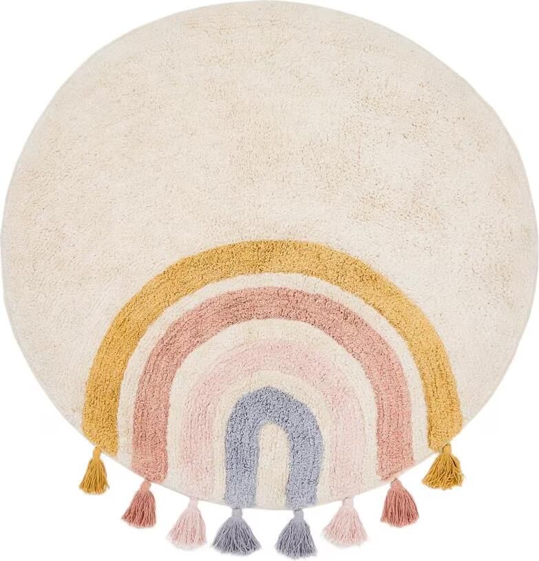 Kave Home Rond Vloerkleed Tadea Regenboog 100cm Meerkleurig