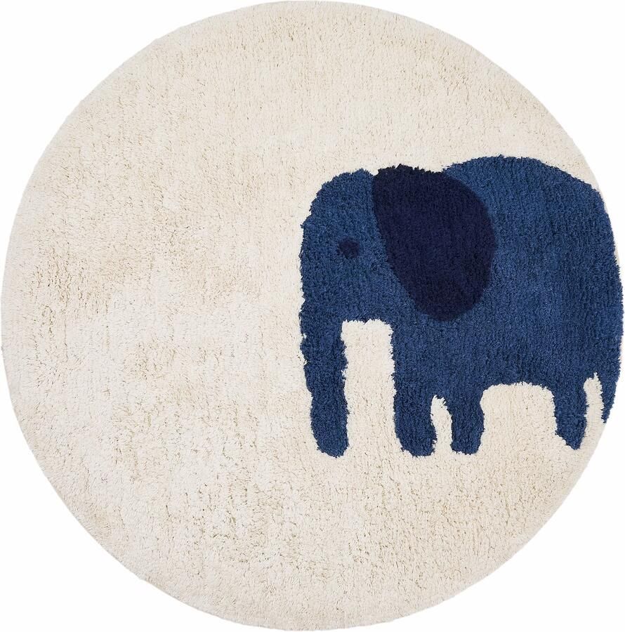 Kave Home Rond Vloerkleed Tandani Olifant 100cm Meerkleurig