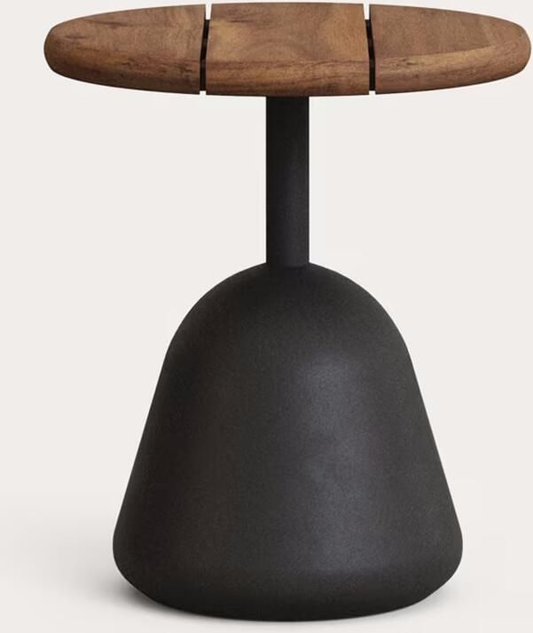 Kave Home Ronde Bijzettafel Saura Acacia Ø43cm Walnoot