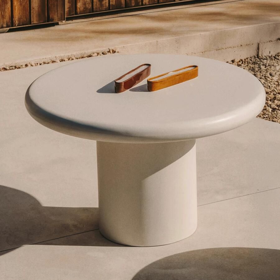 Kave Home Ronde Bistrotafel Addaia Cement 90cm Wit