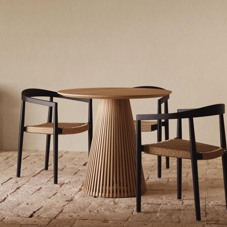 Kave Home Jeanette ronde tafel van massief teakhout Ø 90 cm