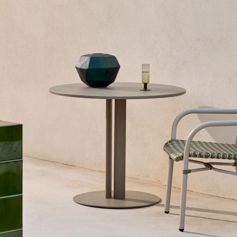 Kave Home Ronde Bistrotafel Sedalis Aluminium 80cm Taupe