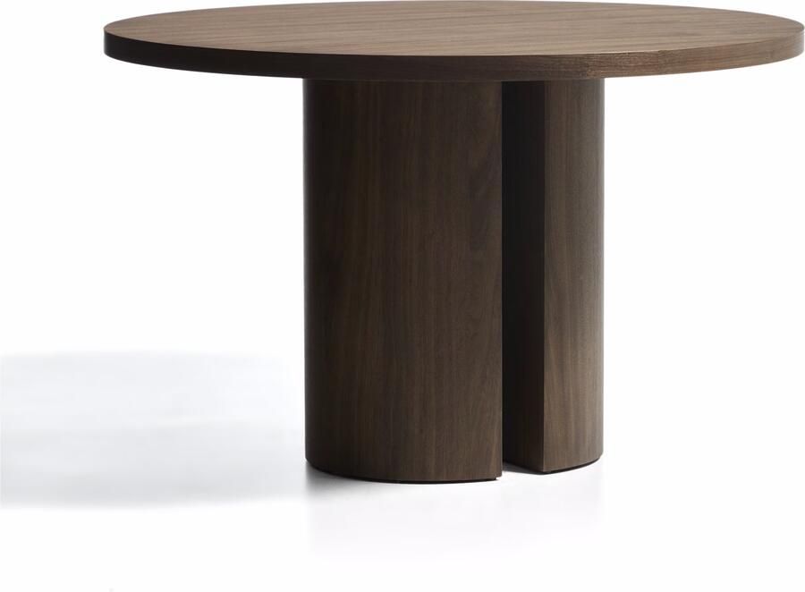 Kave Home Ronde Eettafel Nealy Walnoot Ø120cm Donkerbruin