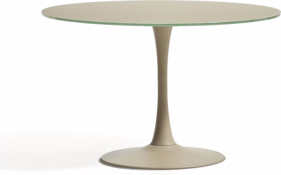 Kave Home Ronde Eettafel Vedira Glas Ø120cm Taupe
