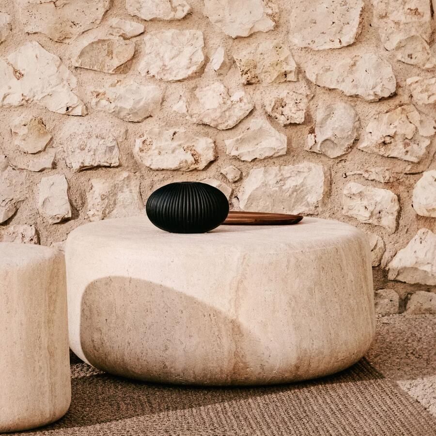 Kave Home Ronde Salontafel Drasi Travertinlook 90cm Beige