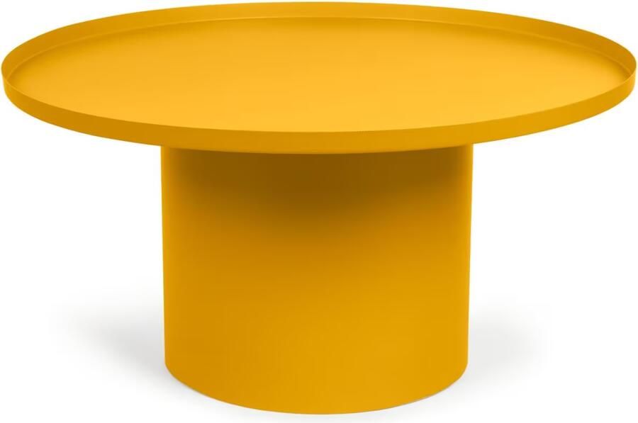 Kave Home Fleksa ronde salontafel in mosterd metaal Ø 72 cm