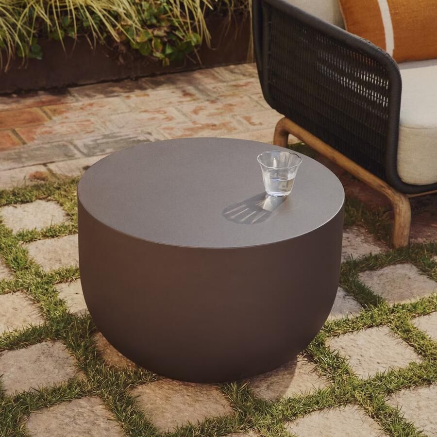 Kave Home Ronde Salontafel Garbet Cement 60cm Bruin