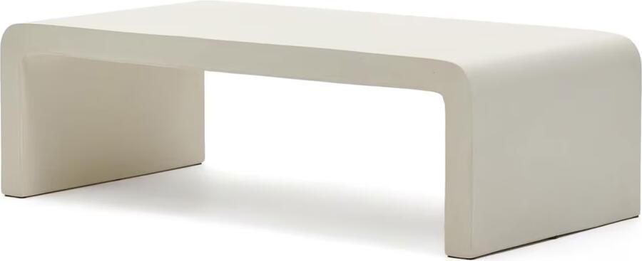 Kave Home Aiguablava salontafel in wit cement 135 x 65 cm