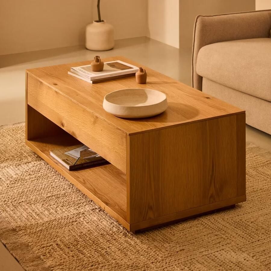 Kave Home Salontafel Alguema Eiken 120 x 60cm Bruin