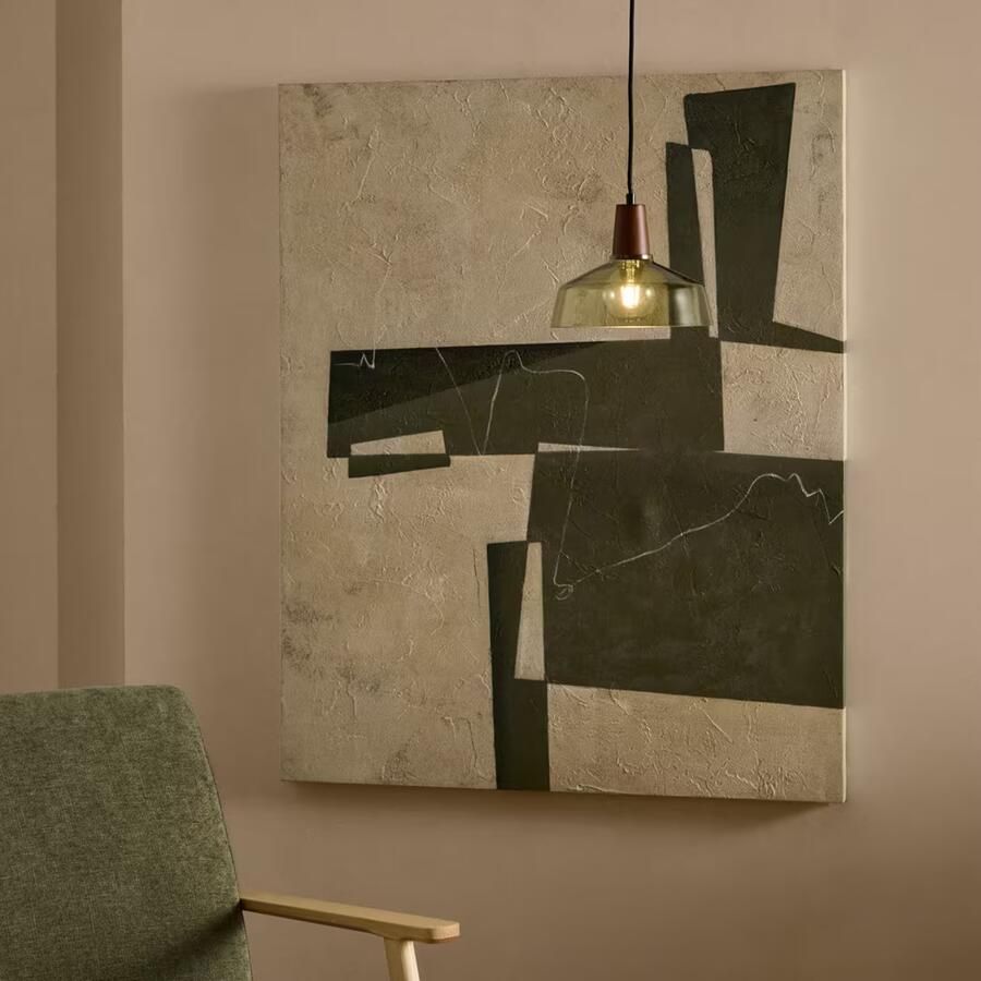 Kave Home Schilderij Fida 118 x 94cm Donkergroen