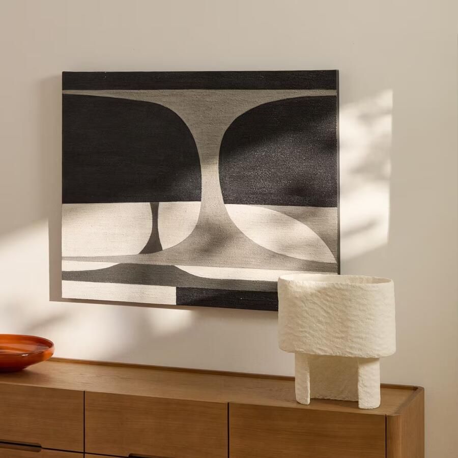 Kave Home Schilderij Onure 100 x 80cm Zwart