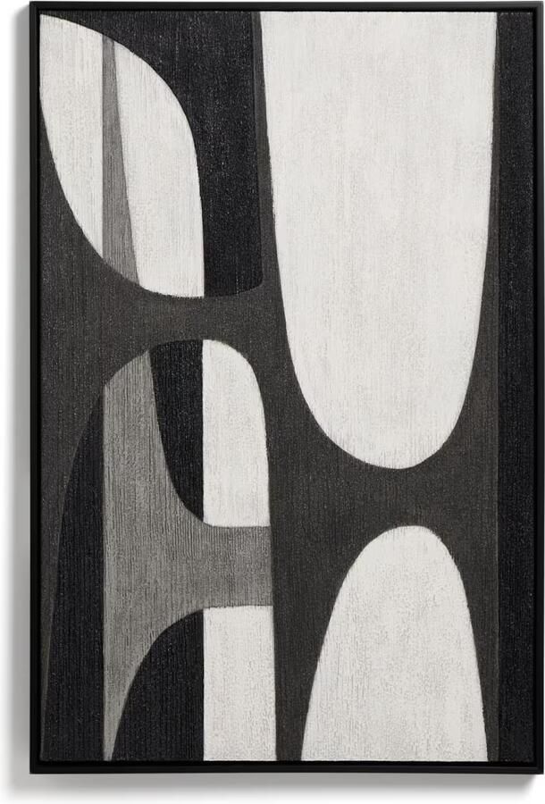 Kave Home Schilderij Onure 90 x 60cm Zwart