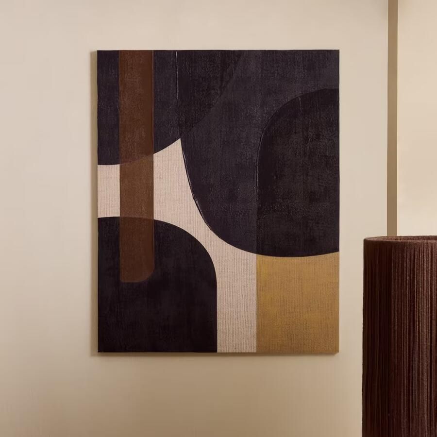 Kave Home Schilderij Tonol 100 x 80cm Zwart