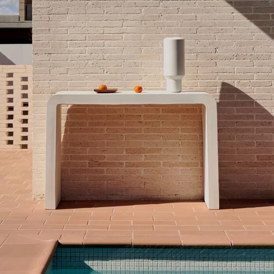 Kave Home Aiguablava console in wit cement 120 x 80 cm