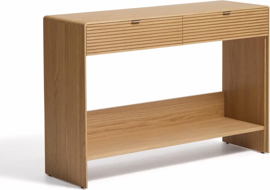 Kave Home Sidetable Norlen Eikenfineer 120cm Naturel eiken