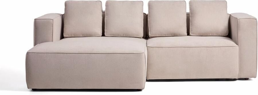 Kave Home Slaapbank Marela Links Structuurstof 236cm Beige