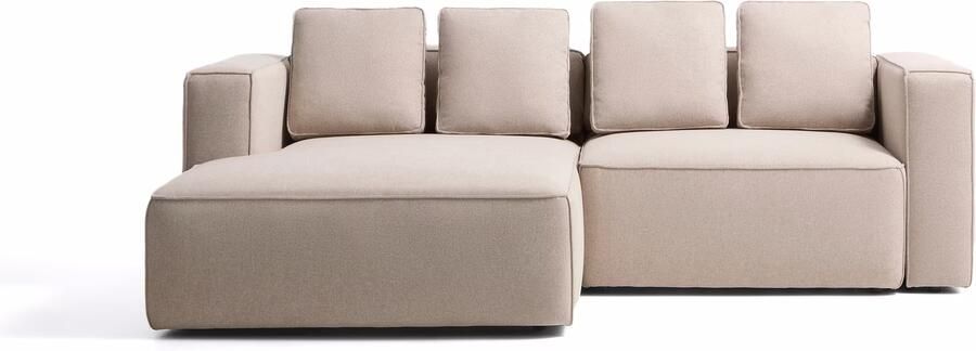 Kave Home Slaapbank Marela Links Structuurstof 236cm Beige