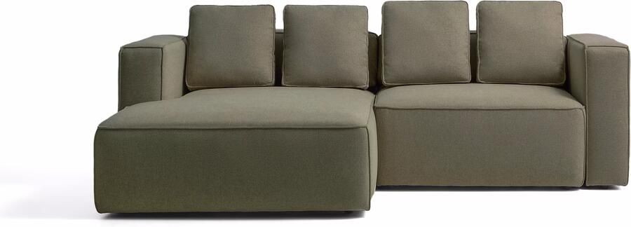 Kave Home Slaapbank Marela Links Structuurstof 236cm Groen