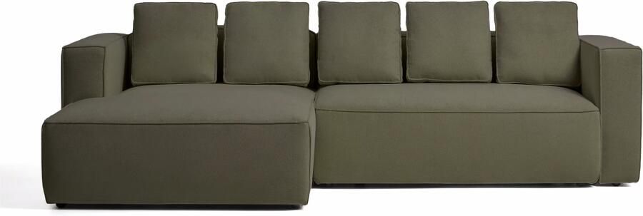 Kave Home Slaapbank Marela Links Structuurstof 276cm Groen