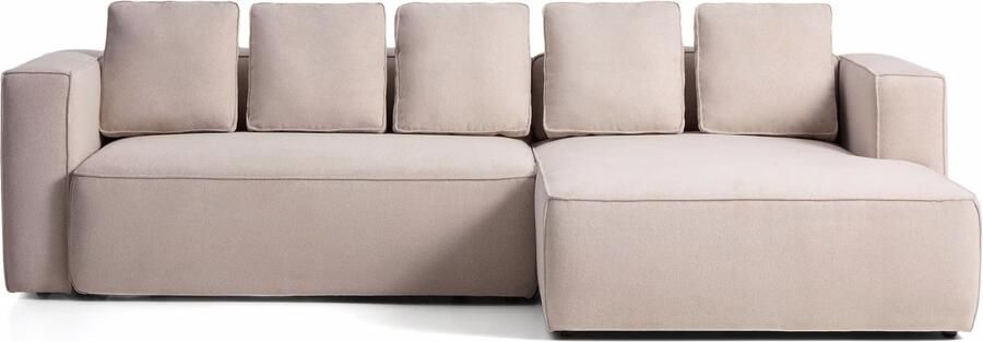 Kave Home Slaapbank Marela Rechts Structuurstof 276cm Beige