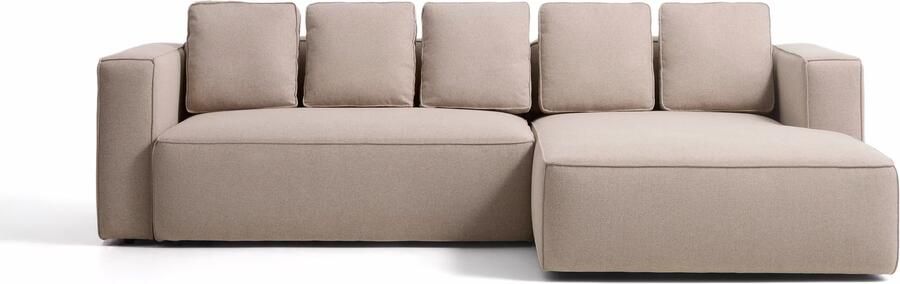 Kave Home Slaapbank Marela Rechts Structuurstof 276cm Beige