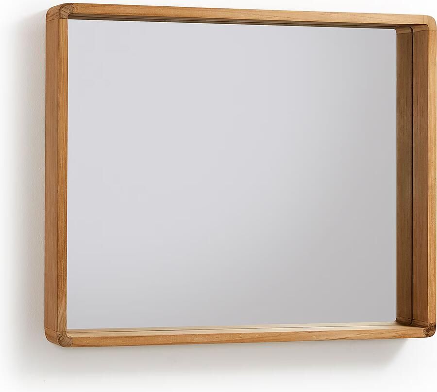 Kave Home Spiegel Kuveni massief teakhout 80 x 65 cm