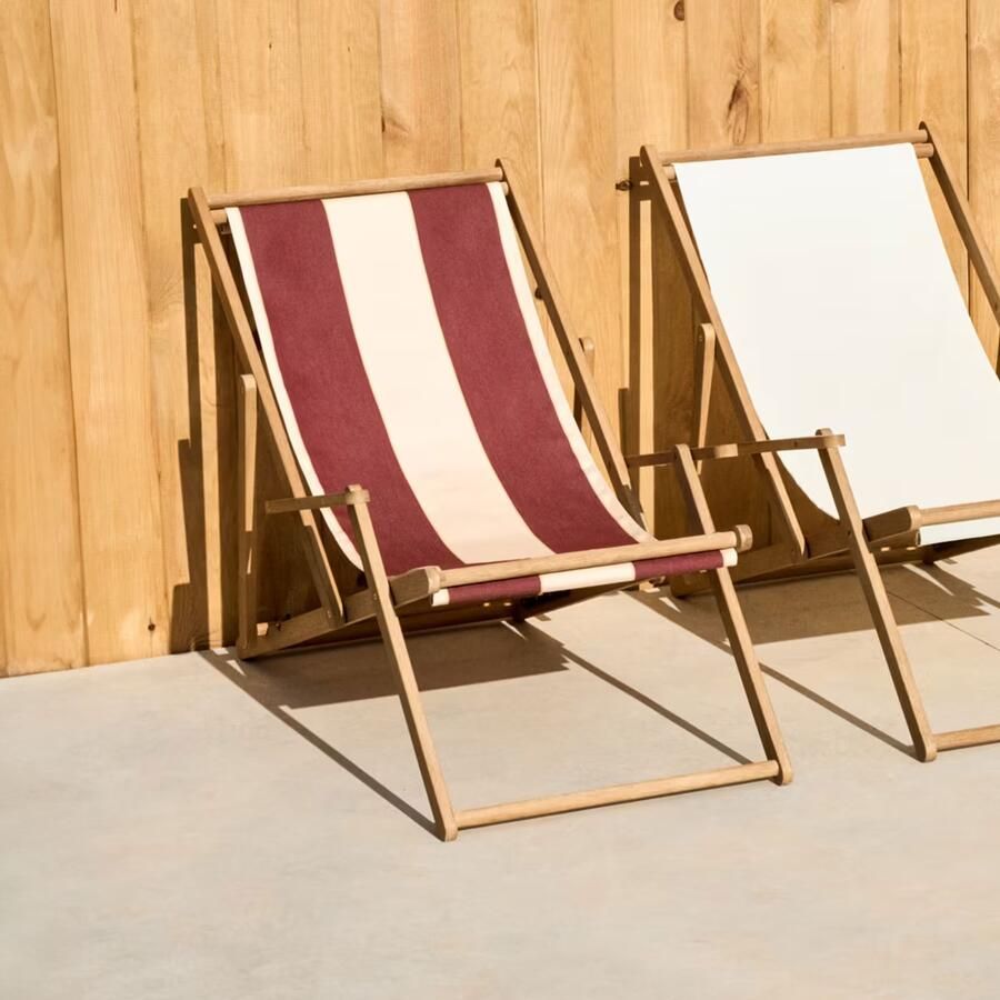 Kave Home Strandstoel Vilara Acaciahout Rood Beige