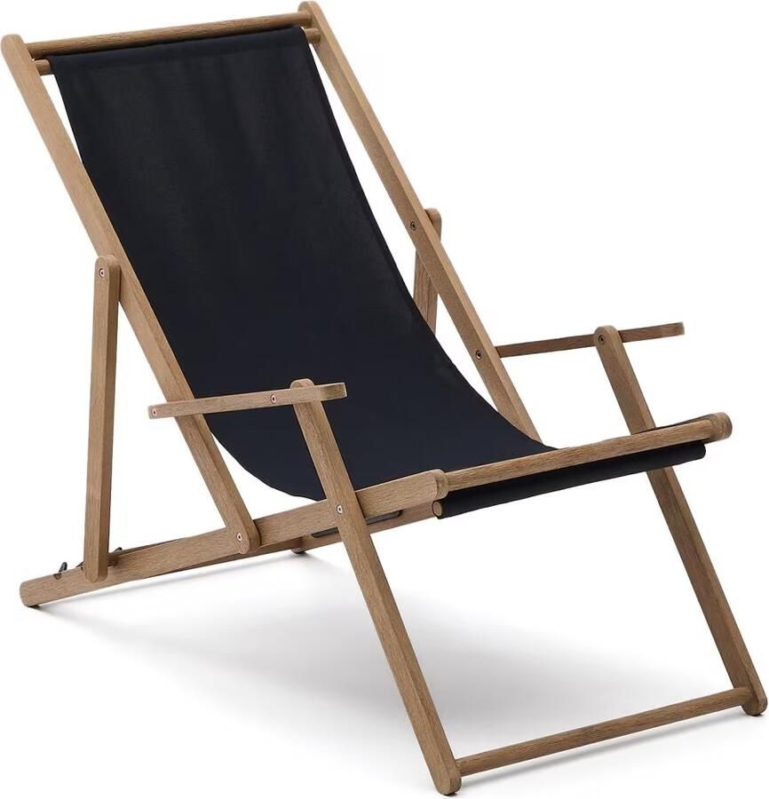 Kave Home Strandstoel Vilara Acaciahout Zwart