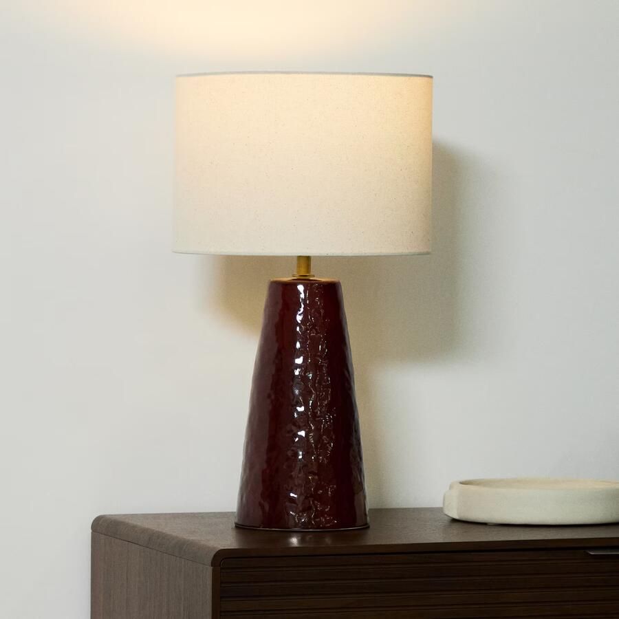 Kave Home Tafellamp Drava Keramiek Donkerrood